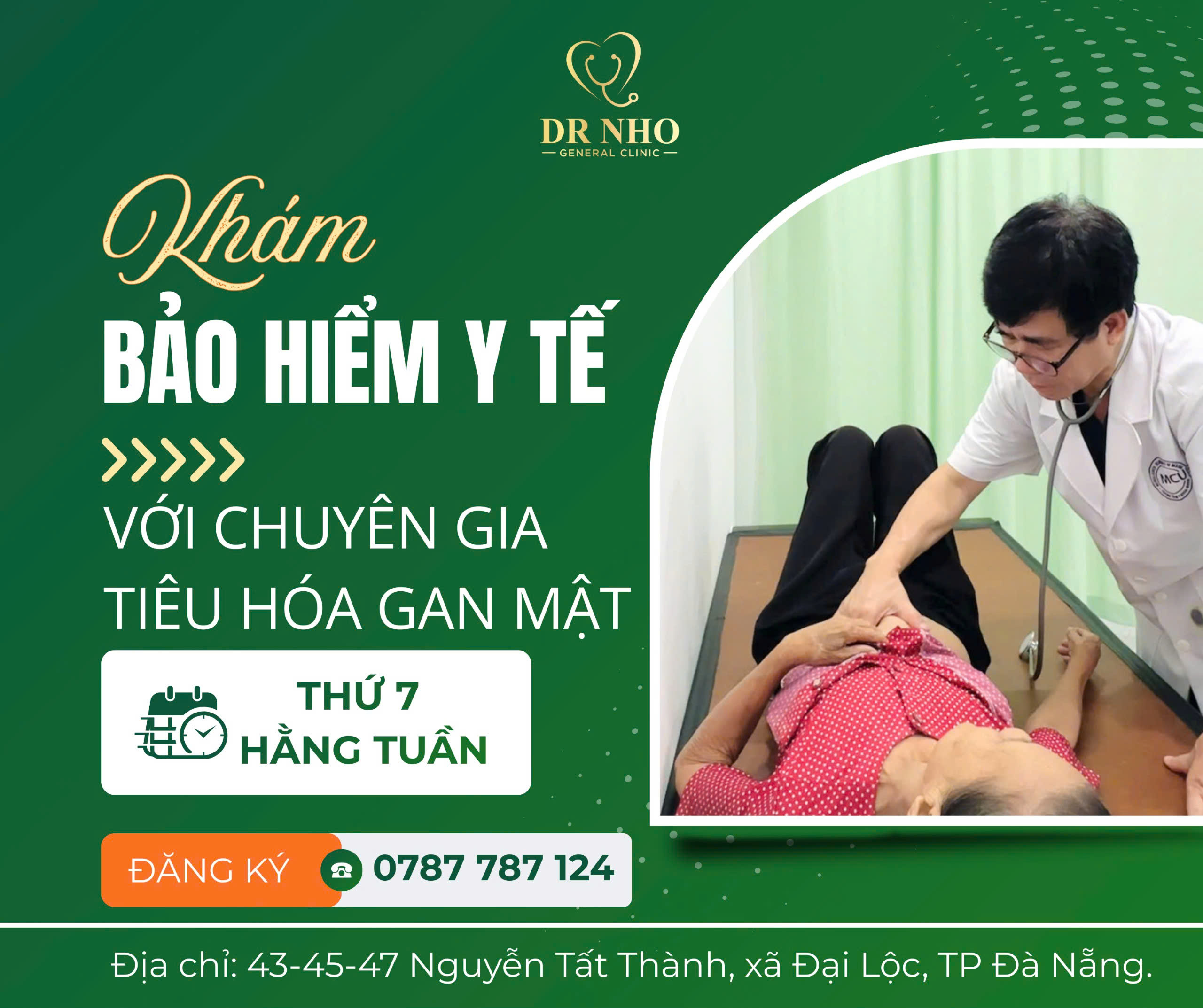 Khám bệnh BHYT với chuyên gia tiêu hóa gan mật tại Phòng Khám Dr Nho vào thứ 7 hàng tuần 