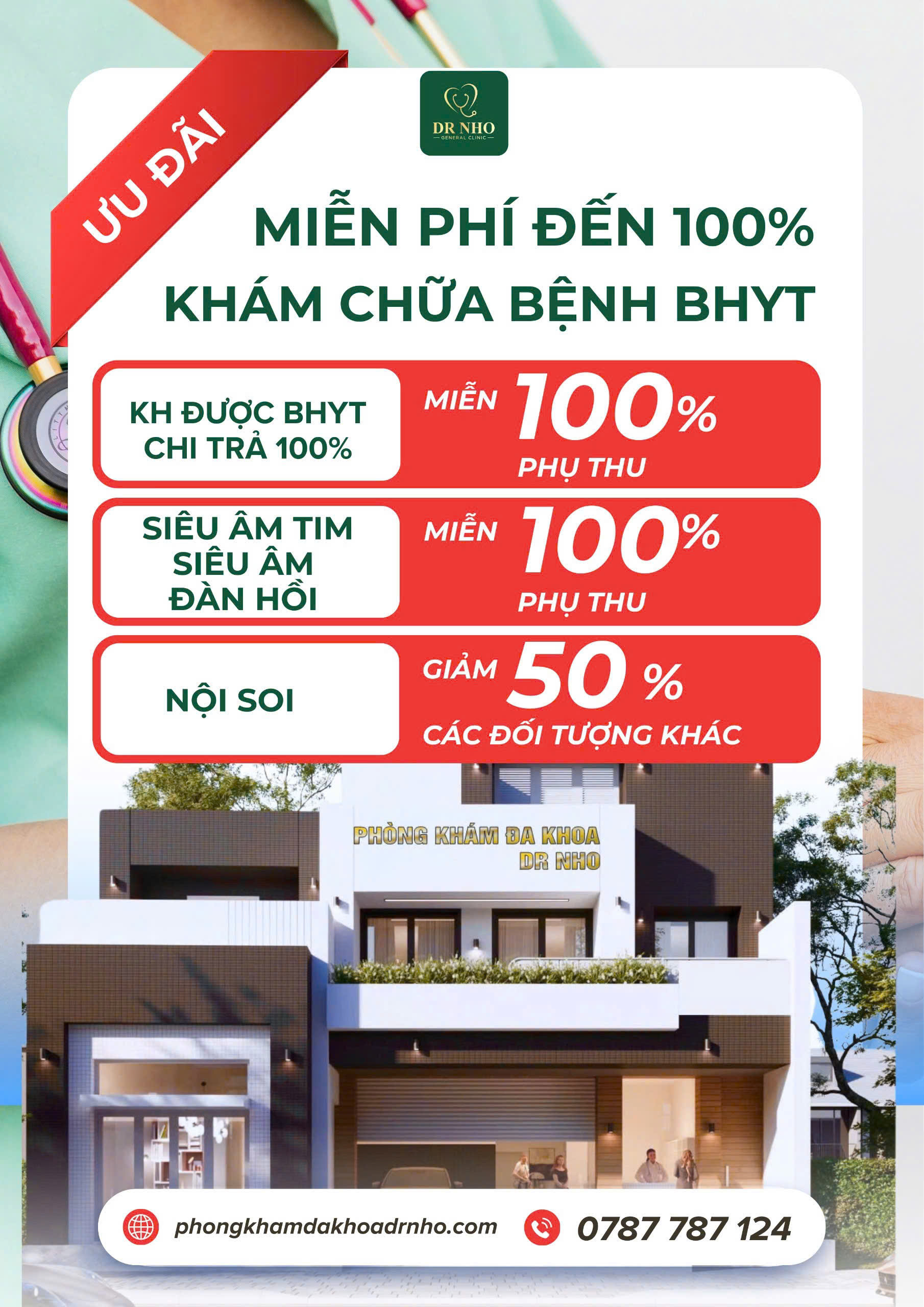 Thông Báo Chính Sách Miễn Giảm tại Phòng Khám Đa Khoa Dr Nho