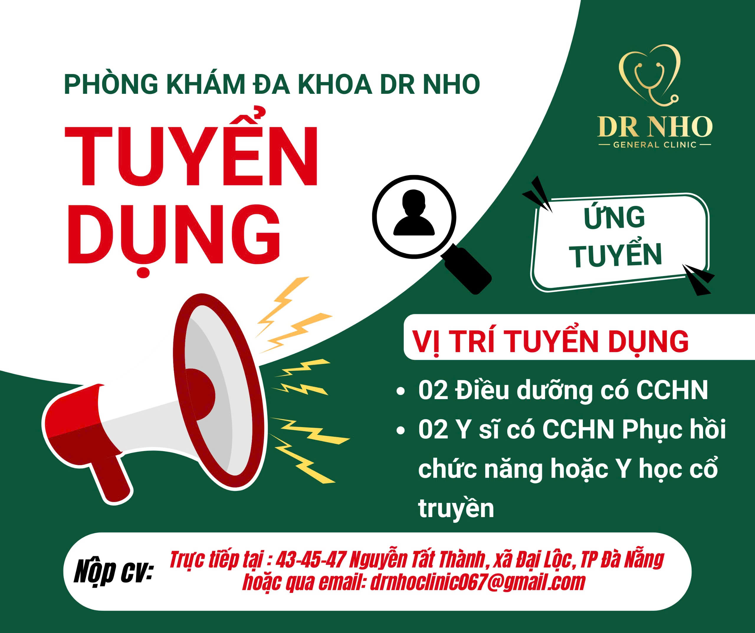 THÔNG BÁO TUYỂN DỤNG ĐIỀU DƯỠNG, Y SĨ