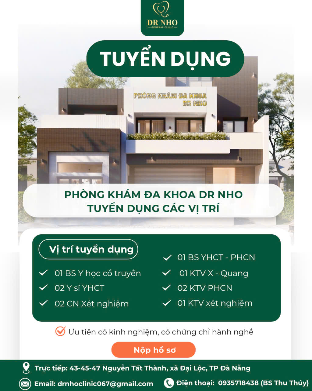 PHÒNG KHÁM ĐA KHOA DR NHO TUYỂN DỤNG